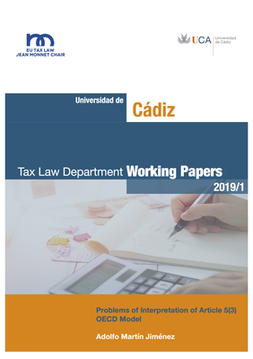 Tax Working Paper 2019/1: Problems of Interpretation of Article 5(3) OECD Model
